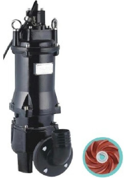 65 Wqx 25-10-2,2 3 Hp 380 Volt Tıkanmayan Foseptik Dalgıç Pompa - Siyah