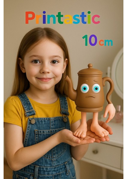 Sevimli 3D Çaydanlık Figür – Ayaklı ve Kollu Dekor | Tasarımı
