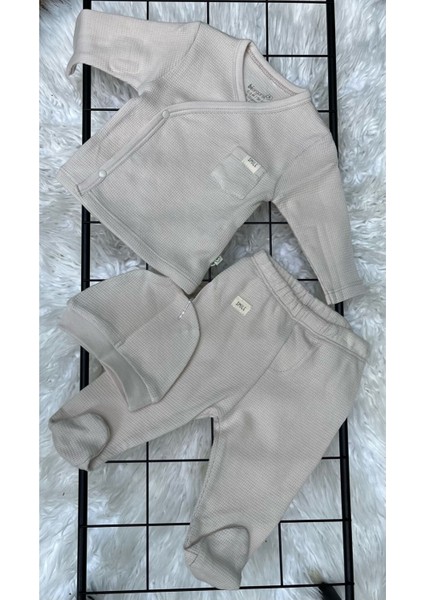 Waffle 3`lü Unisex Patikli Bebek Takım 3-6 modelleri