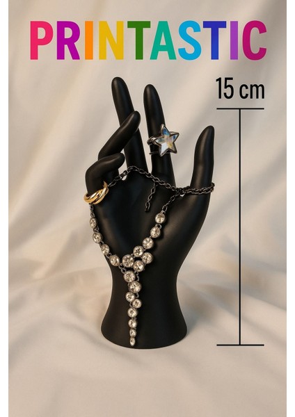3D Takı Standı – Siyah El Figürü | Takı Organizeri (15 Cm) fiyatları