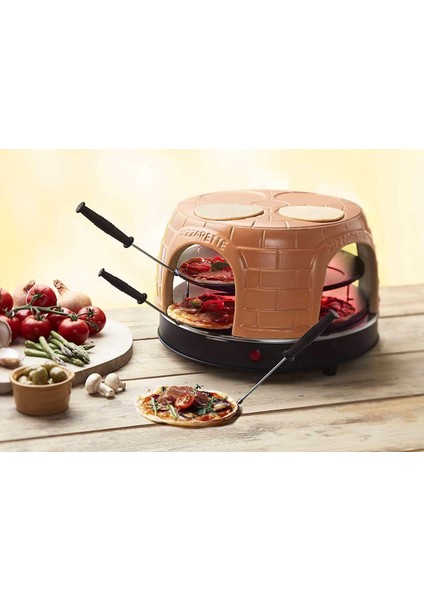 Pizzarette 8 Kişilik Mini Pizza Fırını – Terracotta-Taş Fırın Lezzetinde
