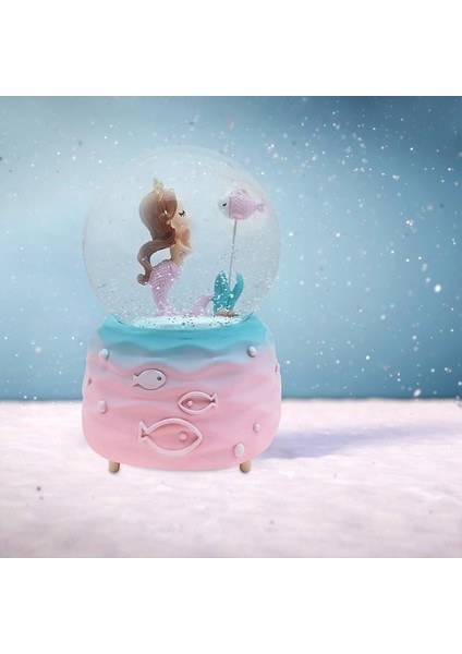 Deniz Kızı Temalı Büyük Boy Müzikli Işıklı Kar Küresi 15,5 cm x 10 cm fiyatları