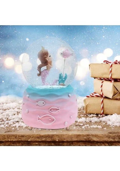 Deniz Kızı Temalı Büyük Boy Müzikli Işıklı Kar Küresi 15,5 cm x 10 cm modelleri