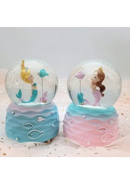 Deniz Kızı Temalı Büyük Boy Müzikli Işıklı Kar Küresi 15,5 cm x 10 cm indirimleri