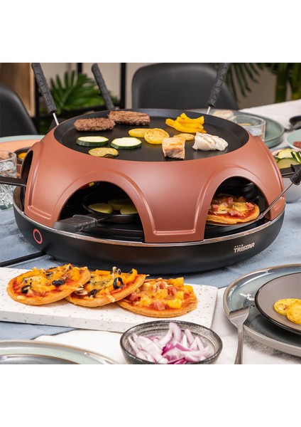 3’ü 1 Arada Pizza Makinesi – Grill & Raclette, 6 Kişilik, 25 cm fırsatları