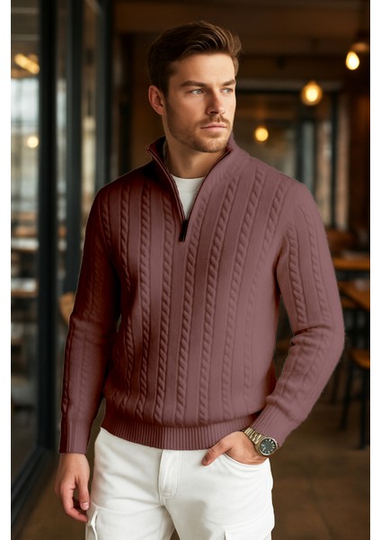 Fermuarlı Erkek Kazak - Rahat ve Şık