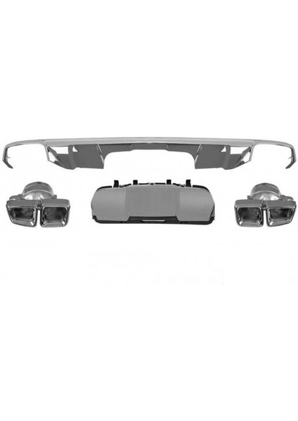 Mercedes X166 GL63 Amg Uyumlu Difüzör Egzoz Ucu Seti 2012-2015