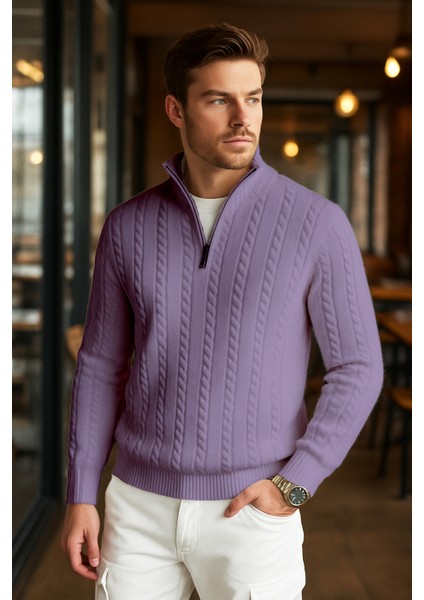 Fermuarlı Erkek Kazak - Rahat ve Şık