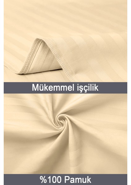 %100 Pamuk 2’li Çizgili Saten Yastık Kılıfı 50 x 70 | Balköpüğü modelleri