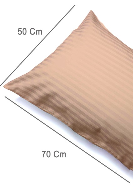%100 Pamuk 2’li Çizgili Saten Yastık Kılıfı 50 x 70 | Balköpüğü fırsatları