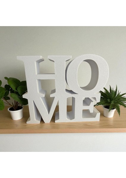Home Yazılı Dekoratif Masaüstü Biblo, Beyaz, Minimalist Tasarım