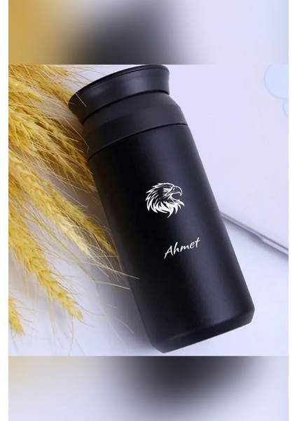 Kişiye Özel 500 ml Paslanmaz Çelik Kartal Baskılı Termos 8 Saat Isı Koruma Kahve ve Çay Termosu fiyatları