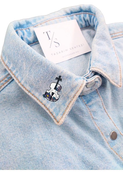 Rozet Metal Broş Yaka Okul Çantası Kıyafet Şapka Takı Aksesuar Keman Viyola Enstrüman Muzik Rosette fiyatları