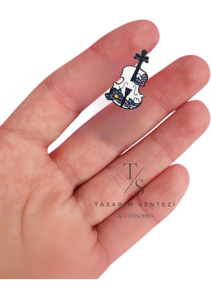 Rozet Metal Broş Yaka Okul Çantası Kıyafet Şapka Takı Aksesuar Keman Viyola Enstrüman Muzik Rosette fırsatları