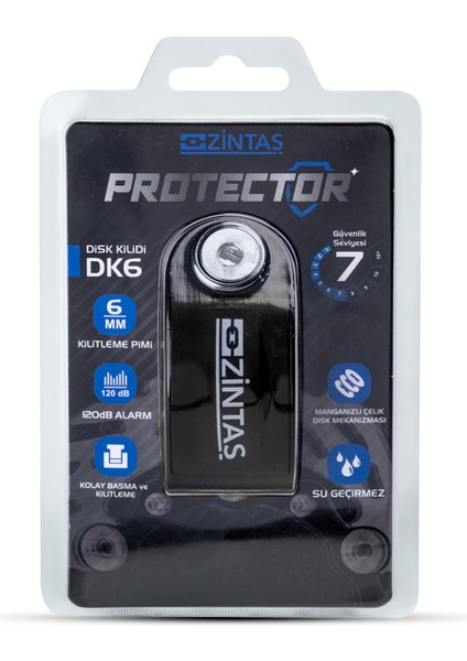 Protector Alarmlı Disk Kilidi 6mm 120 Db modelleri