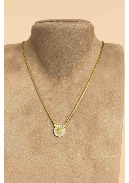 Parıltılı Yuvarlak Tasarım Altın Kolye fiyatları