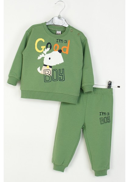 Erkek Bebek Desenli Eşofman Takımı Köpek Baskılı Sweatshirt Alt-Üst Takım modelleri