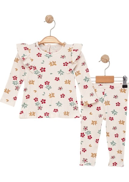Çiçek Desenli Kız Bebek Takım