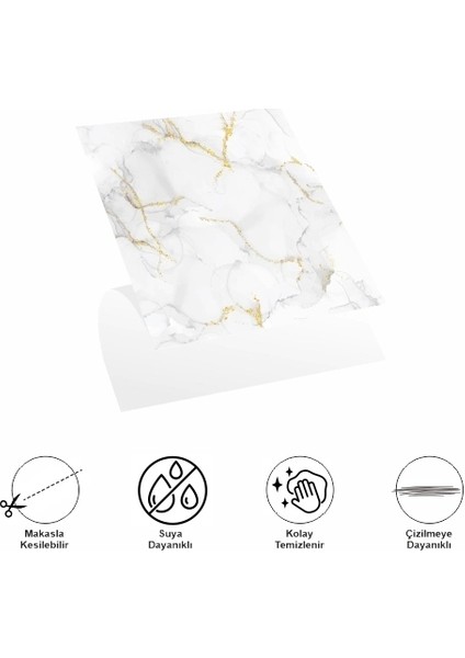 Decohandy Pvc Yer Karosu 30X30CM 4'lü Paket - Mermer Desenli Beyaz 0,36M2 fiyatları