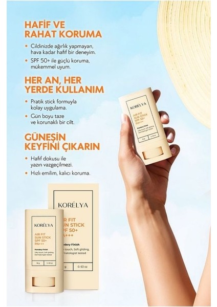 Güneş Kremi Stick Formda Yüksek Koruma SPF50+ UVA/UVB 18 gr Pratik Kullanım fırsatları