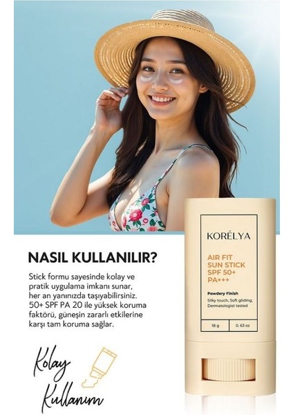 Güneş Kremi Stick Formda Yüksek Koruma SPF50+ UVA/UVB 18 gr Pratik Kullanım indirimleri