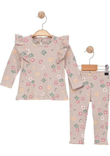 Çiçek Desenli Kız Bebek Takım