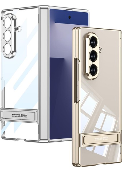 Galaxy Z Fold 7 Uyumlu Kılıf Şeffaf Arka Kapak Kick Standlı Kamera Korumalı Magnetik Menteşeli modelleri