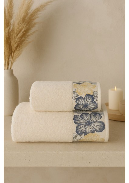 Ayla Model Baskılı 2'li Banyo Havlu Seti modelleri