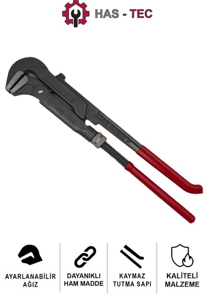 Maşalı Boru Anahtarı 1 Inç | Dayanıklı Çelik Gövde, Ergonomik Kavrama