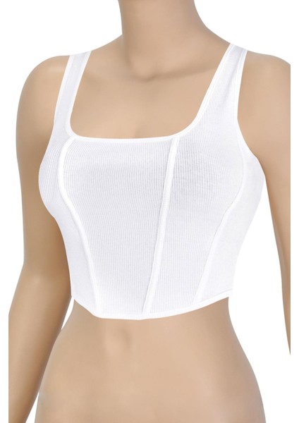 Kadın Sütyen Kalın Askılı Fitilli Büstiyer (%96 Pamuk - %4 Elastan)