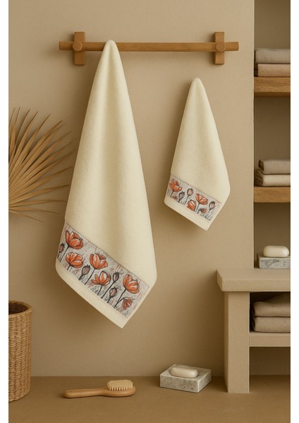 Ayla Model Baskılı 2'li Banyo Havlu Seti fiyatları