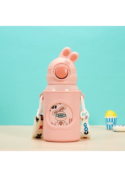 Sevimli Tavşan 316 Paslanmaz Çelik Saman Kupası Çocuk Su Isıtıcısı Çocuk Hediyesi (Yurt Dışından)