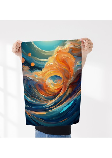 Çerçevesiz Poster, Dijital Baskı Soyut Dalgalar Poster,modern, Soyut, Minimalist Poster
