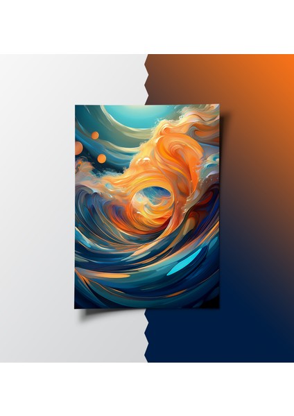 Çerçevesiz Poster, Dijital Baskı Soyut Dalgalar Poster,modern, Soyut, Minimalist Poster