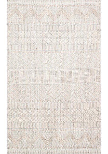 Mikanos Czy 02 Grey Beige Hav Vermez Yıkanabilir Modern Halı