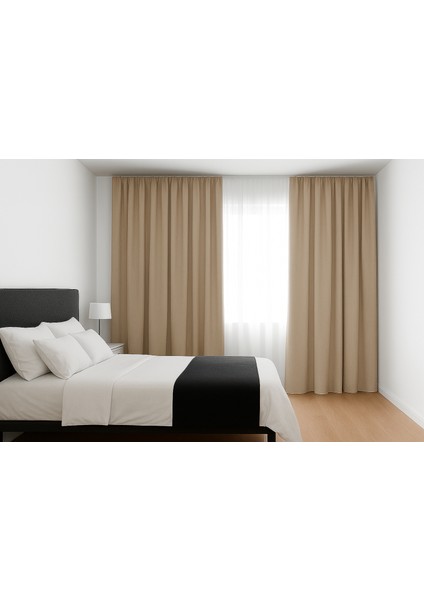 Bej Termal Işık Geçirmez Blackout Karartma Saten Perde fiyatları