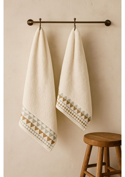 Ayla Model Baskılı 2'li Banyo Havlu Seti fiyatları