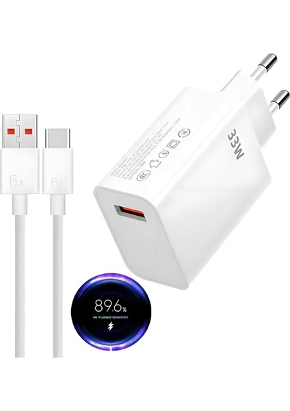 Xiaomi Uyumlu Şarj Aleti 33 Watt Note 8/9/10 Uyumlu Kablolu Set Hızlı Şarj Aleti Başlık 33 W Turbo