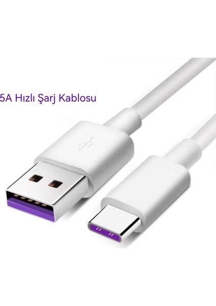 Huawei Süper Hızlı Şarj Veri Kablosu Için Uygun 5A Veri Kablosu Tip-C Hızlı Şarj Kablosu Uzatılmış Beyaz Pvc (Yurt Dışından) modelleri