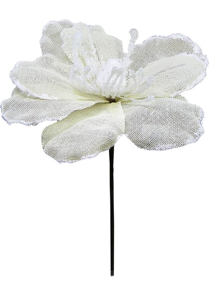 Yapay Keten Çiçek Ponsetya Krem 30 cm