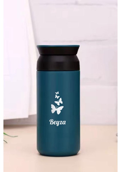 Kişiye Özel 500 ml Paslanmaz Çelik Kelebek Baskılı Termos 8 Saat Isı Koruma Kahve ve Çay Termosu fiyatları