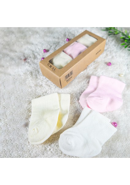 Kız Bebek Çorap Seti 6 Çift – Düz Renk – Kutulu – Pamuk – Patik Boy fırsatları