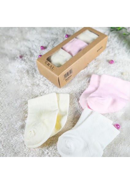 Kız Bebek Çorap Seti 6 Çift – Düz Renk – Kutulu – Pamuk – Patik Boy indirimleri