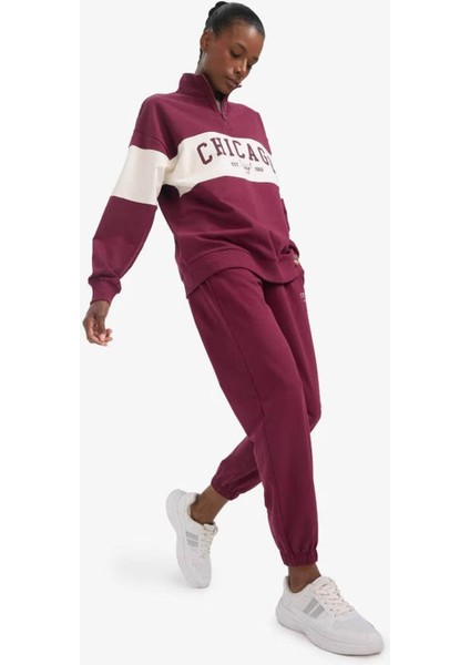 Defactofit Nba Chicago Bulls Jogger Bordo Kadın Eşofman Altı E8917AX/BR170 modelleri