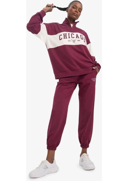 Defactofit Nba Chicago Bulls Jogger Bordo Kadın Eşofman Altı E8917AX/BR170 fırsatları