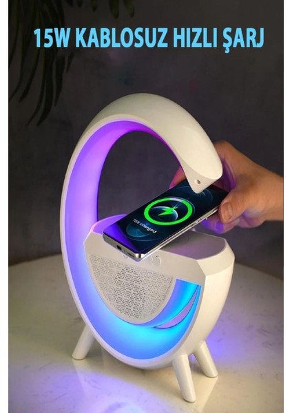 Kablosuz Şarjlı Taşınabilir Bluetooth Hoparlör 7 Renk Rgb Işıklı Bass Ses Bombası Parti Işığı fiyatları