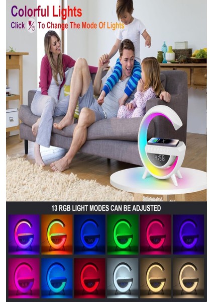 Kablosuz Şarjlı Taşınabilir Bluetooth Hoparlör 7 Renk Rgb Işıklı Bass Ses Bombası Parti Işığı modelleri