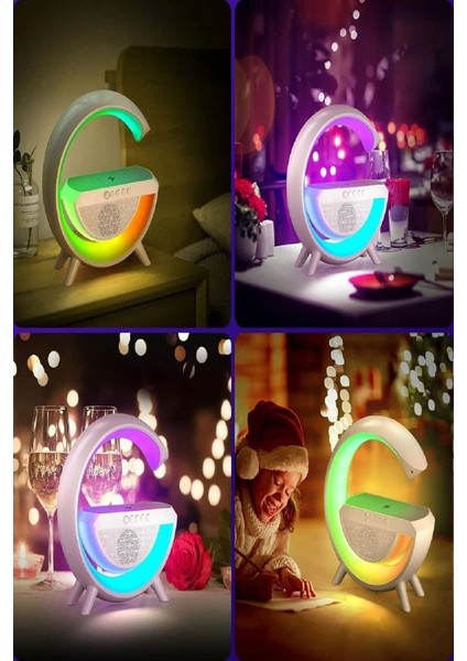 Kablosuz Şarjlı Taşınabilir Bluetooth Hoparlör 7 Renk Rgb Işıklı Bass Ses Bombası Parti Işığı fırsatları