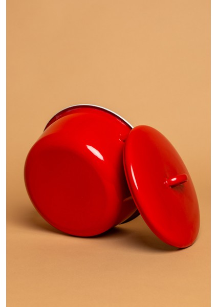 La Vita Rossa Vintage Emaye Kırmızı Kapaklı Tencere fırsatları