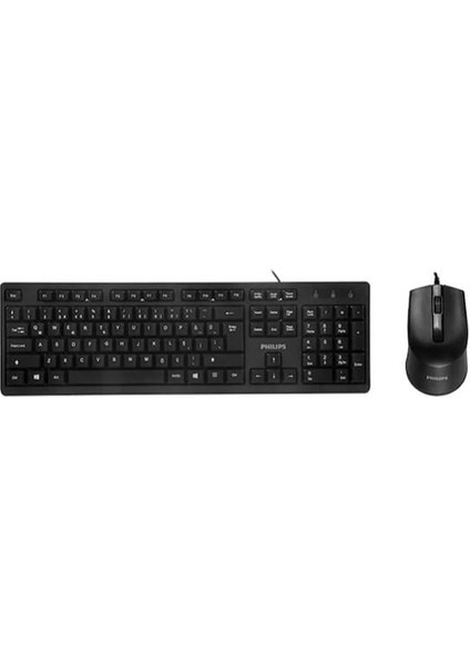 SPT6234B USB 1.2 Metre Kablolu Ofis Tipi Siyah Numpadli Türkçe Q Klavye Mouse Seti